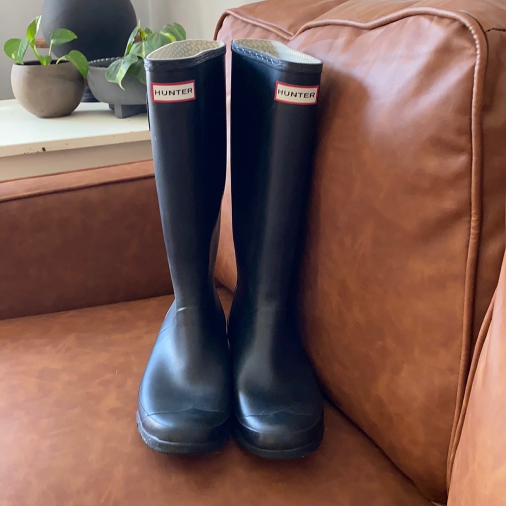 Tall hunter rain boots - matte black